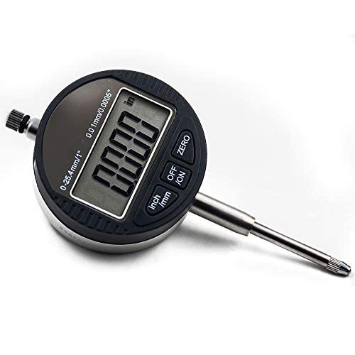 Electronic Digital Dial Indicator Gage Gauge Inch/Metric Conversion 0-1 Inch/25.4 mm with Back Lug Auto Off Featured Measuring Tool