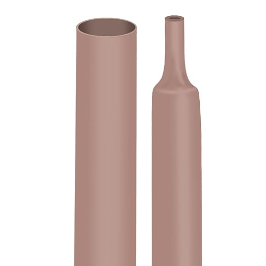 XHF 3/4 Inch 4Ft 3:1 Waterproof Heat Shrink Tubing Roll Marine Grade Adhesive Lined Heat Shrink Tube, Insulation Sealing Oil-Proof Wear-Resistant Brown