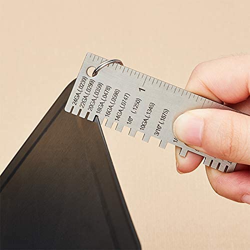 Weewooday 1 Pcs Wire/Metal Sheet Thickness Gauge Metal Tool Stainless Steel Welding One Sided Material Thickness Gauge Plated Size Inspection Tool