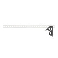 Starrett Steel Combination Square with Square Head - 24" Blade Length, Cast Iron Head, Hardened Steel, Reversible Lock Bolt, Scriber, 4R Graduation Type - C11H-24-4R