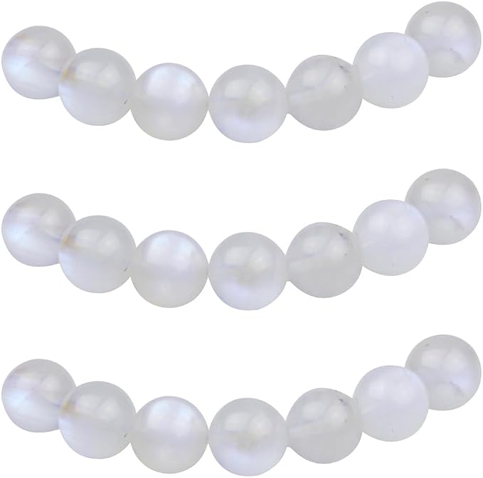 MJDCB Natural Round Stone Beads 4mm Blue Moonstone Loose Gemstone Beads by MJDCB
