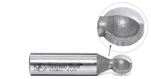 Amana Tool - AMS-557 4-Pc Carbide Tipped Ball End Router Bit Set 1/2" Shank