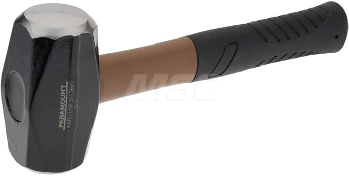 Paramount Hand Drilling Hammer: 3 lb Head, Jacketed Fiberglass Handle