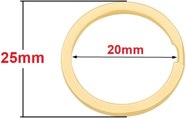 20 Pack Key Ring Keychain 1 Inch 25mm Diameter Metal Flat Split Key Chains Rings - Image 2