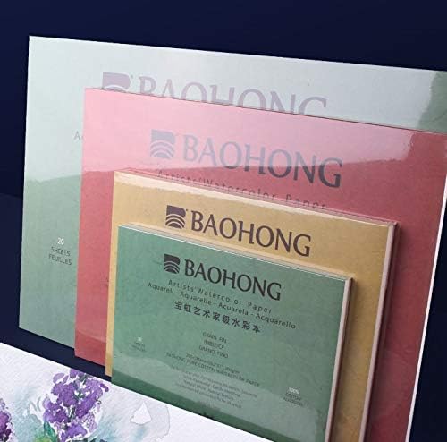 BAOHONG Artists' Watercolor Paper Block, 100% Cotton, 140LB/300GSM, Watercolor - Image 4