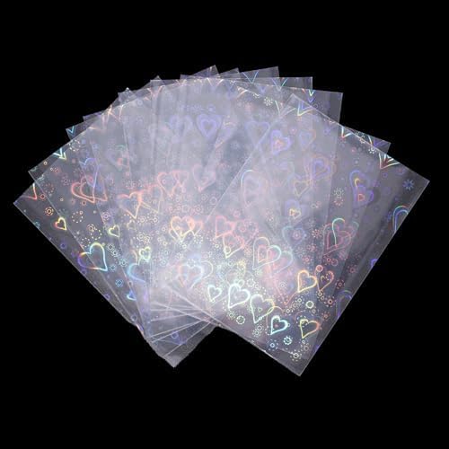 400pcs Love Heart-Shape Photocard Sleeves, 9.1x6.5cm/3.58x2.56in Holographic by Unknown