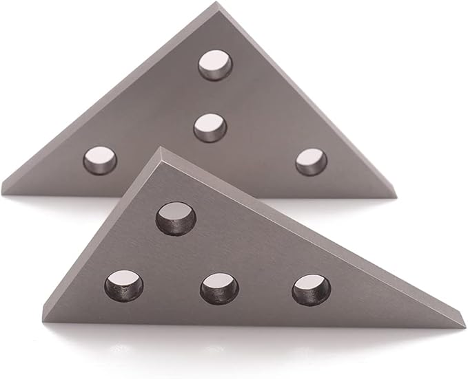 2 PCS Solid Precision 30-60-90 Degree Angle and 45-45-90 Degree Angle Plates