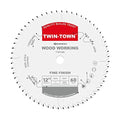 TWIN-TOWN 12-Inch 60-Tooth ATB Fine Finish Wood Cutting Circular Saw Blade, 1 Inch Arbor, Compatible with Table and Miter Saws, Premium Quality Woodworking Saw Blade
