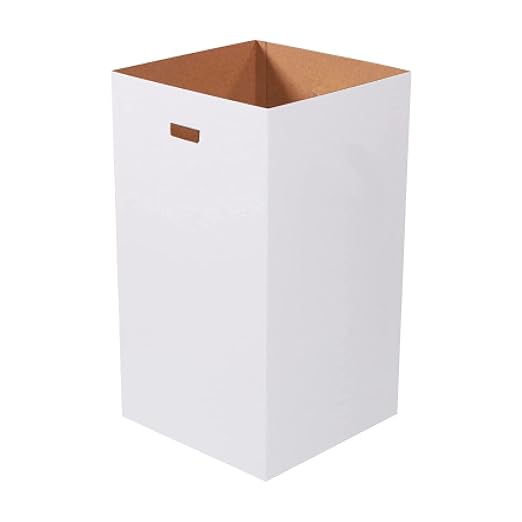 AVIDITI Cardboard Trash Cans and Recycling Bins, 50 Gallon 18"L x 18"W x 36"H (10-Pack) Reusable or Disposable Pop Up Garbage Boxes for Parties, Outdoor Events, Heavy Duty, Plain