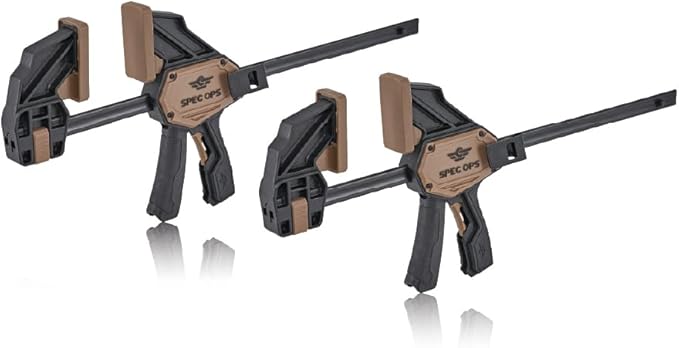 Spec Ops Trigger Clamp for Woodworking 13" Large One-Handed Bar Clamp/Spreader Heavy Duty 330 Lbs. 2-Pack