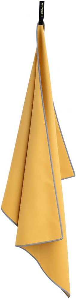 Backpacking Ultralight Quick Dry Microfiber Soft Fast Drying Hand and Face Towel Wash Cloth Camping Yoga Hiking Active Lifestyle Small (Yellow, Medium)