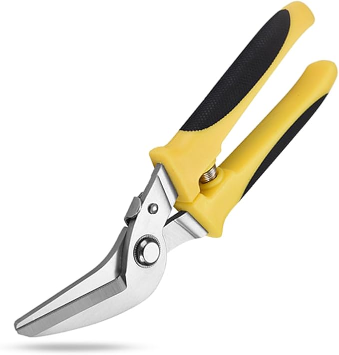 8 Inch Heavy Duty Scissors, Multifunction Shears for Cutting Cable Wires, Cardboard (8-Inch Curve Snips)