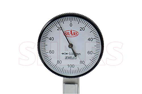 Shars .2mm x .002mm Dial Test Indicator in Fitted Case, White Face 303-3201 P]