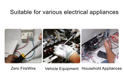 Fielect 5Pcs Tester Screwdriver, Voltage Detector Pen Light Circuit Tester Electric Test Pen Screwdriver AC/DC 100-500V
