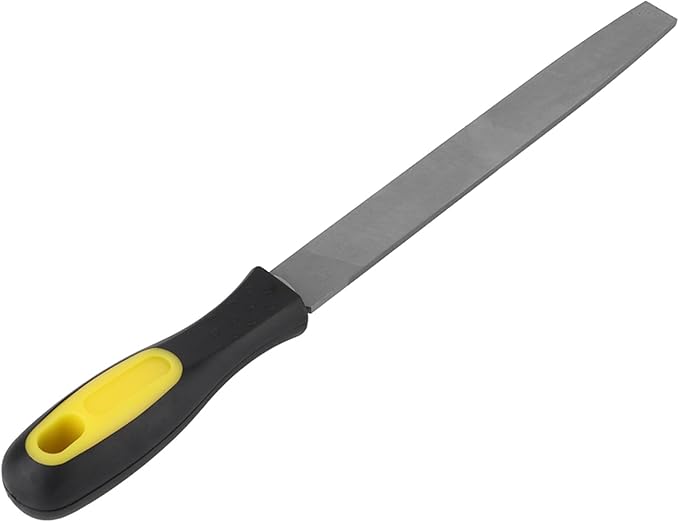 8 Inch Flat File, Flat Mill File Second File, Metal File for Sharpening, Carbon Steel File with Handle, Single Texture, Ideal for Metal, Steel, Copper, Aluminum