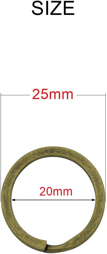 20 Pack Key Ring Keychain 1 Inch 25mm Diameter Metal Flat Split Key Chains Rings - Image 2
