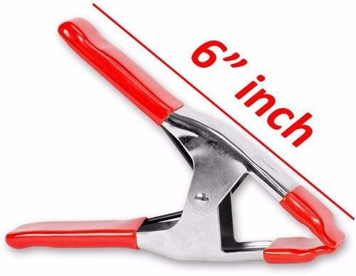 Wideskall® 6" inch Metal Spring Clamps w/Red Rubber Tips Clips (Pack of 8)