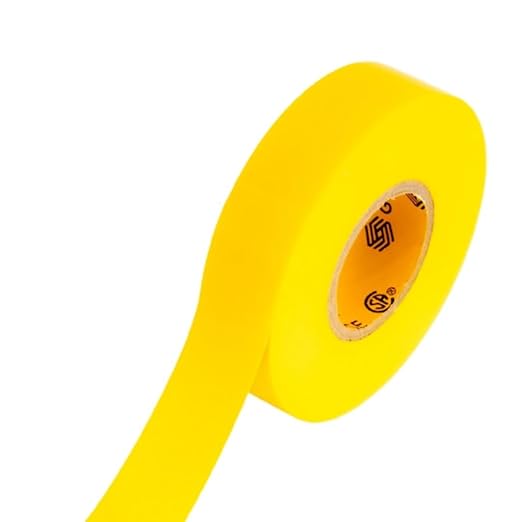 GTSE Yellow Electrical Tape, 120 Rolls Bulk Box – Waterproof, Industrial Grade Vinyl, 3/4 in x 66ft– Strong Self-Adhesive PVC Electric Tape for Wire Insulation, 7 Mil, 600V – UL/CSA Listed