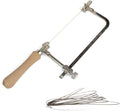 Coping Saw Steel Frame with 0.5mm Diamond Wire Hand Saw for Jade Marble Granite Metal Glass Ceramic (With 3 meters diamond wire saw)