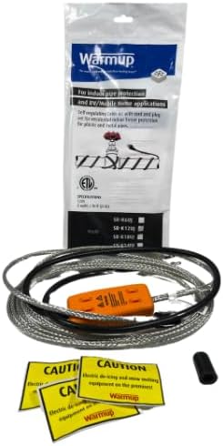 Unjacketed Self-Regulating Heater Cable Kit – 120V, Pre-Terminated Plug, for Indoor Residential Pipe Protection Only (24FT)