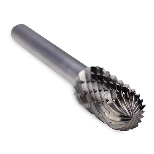 BHA Tungsten Carbide Burr Die Grinder Rotary Tool Bit Set for Metal Contouring and Deburring, Double Cut with 1/4” Shank - 5 Pieces