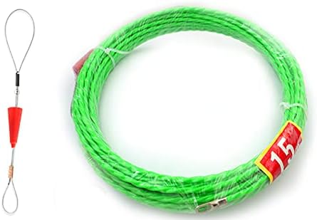 Fish Tape 49FT Wire Fishing Tools Cable Pulling Wire 4.5mm Diameter, Ideal for Cable Runs 15m