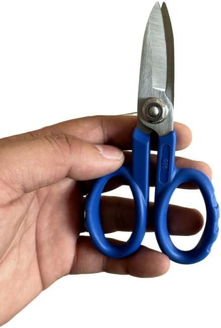 Elfcam® - 10 Pack Kevlar Fiber Optic Scissors, Super Multi Scissors Carbon Alloy Steel, Serrated Blade, Made by Nusharp, Set of 10