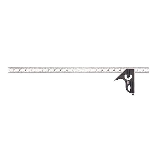 Starrett Steel Combination Square with Square Head - 24" Blade Length, Forged and Hardened Steel Heads, Reversible Lock Bolt, Scriber, Spirit Level, 4R Graduation Type - C33H-24-4R