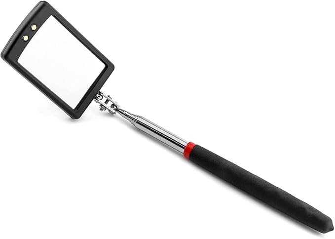 Inspection mirror telescoping with light Mirror practical addition to car repair, and anyone's toolbox Inspection Tool for Checking Vehicle, and Other Small Parts Extended (Inspection mirror-3PCS)