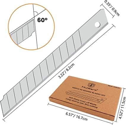 MulWark 100PC 9MM Snap Off 60 Degree Utility Knife Replacement Blades - Image 6