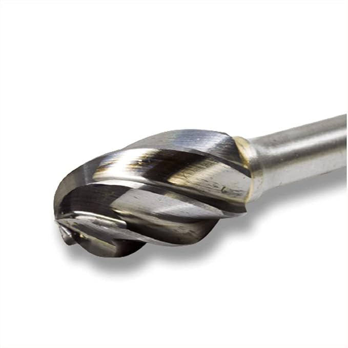 Benchmark Abrasives Ball Shape Premium Tungsten Carbide Burr with 1/4 Inch Shank Aluminum Cut Rotary Tool, Engraving Tool for Non-Metals Shaping Carving (SE-5NF)