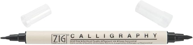 Zig Memory System Calligraphy Dual Tip Marker, Pure Black by Kuretake