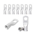 4 AWG 5/16" Stud (10 pcs.) Battery Ring Terminals, 4 Gauge Wire Lugs, Tubular Ring Terminal Connectors, Tinned Copper Eyelets