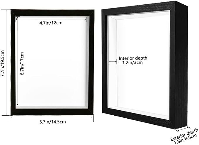 5x7 Small Shadow Box Frame Display Case, Display Case Box - Image 2