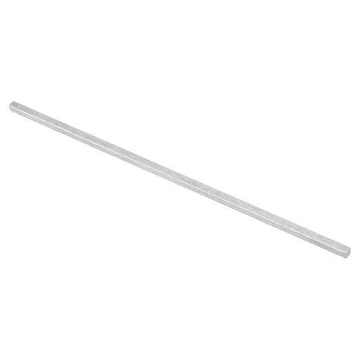 uxcell Square Steel Key Stock, 1/4" x 1/4" x 12" Cold-Drawn 45# Steel Bars Precision Key Stock for Gearbox Coupling, Silver Tone
