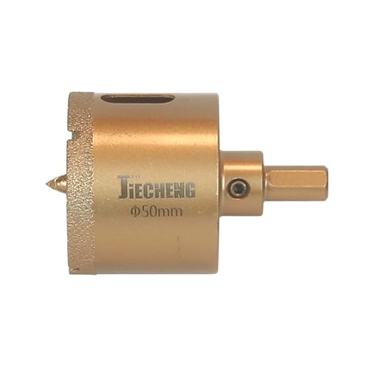 Brazed Diamond 2 inch Hole Saw with Center Drill Bit for Ceramic,Porcelain,Tile,Glass,Granite Quartz,Marble,Gemstone,Dry Drilling 50mm