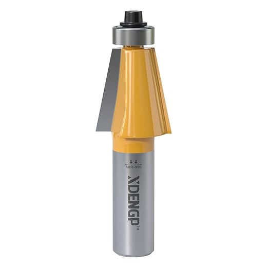 11.25 Degree Chamfer Router Bit with 1 Inch Cutting Length,1/2 Inch Shank Carbide Edge Forming Bevel Router Bit with Bearing, Chamfer Bit Miter Angle Milling Cutters Tool