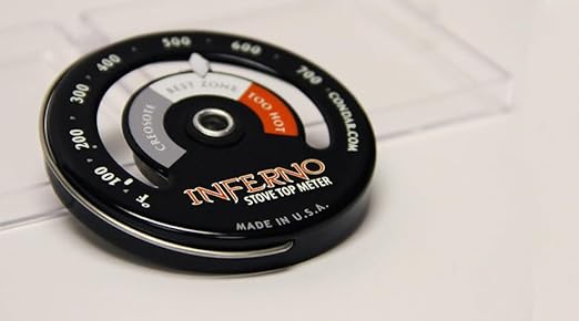 Condar Inferno Stove Top Thermometer – Magnetic Surface Temperature Gauge for Wood Stoves, Ensures Efficient Heating