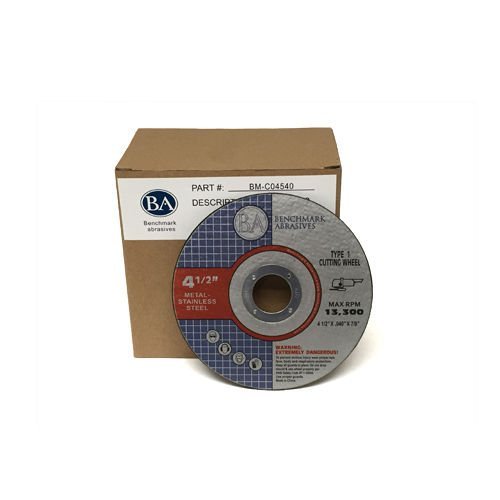 Benchmark Abrasives Grinder Cut Off Wheels 4 1/2 Inch Aluminum Oxide Thin Type 1 Angle Grinder Cutting Disc for Metal, Stainless Steel - with 7/8" Arbor Hole, Fast Grinder Cutting Wheel - 50 Count