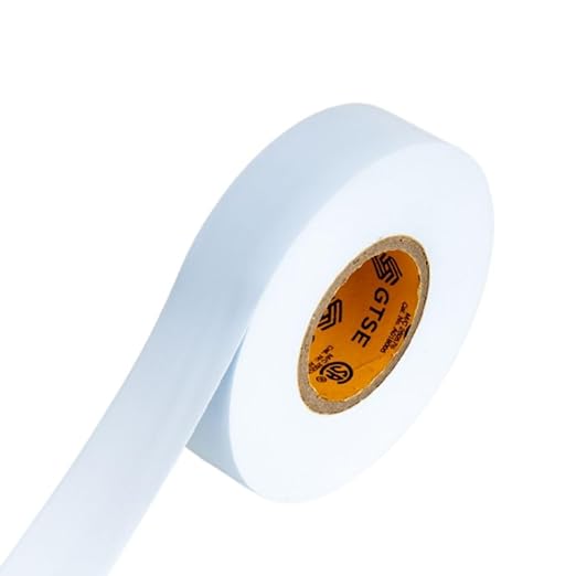 GTSE White Electrical Tape, 120 Rolls Bulk Box – Waterproof, Industrial Grade Vinyl, 3/4 in x 66ft– Strong Self-Adhesive PVC Electric Tape for Wire Insulation, 7 Mil, 600V – UL/CSA Listed