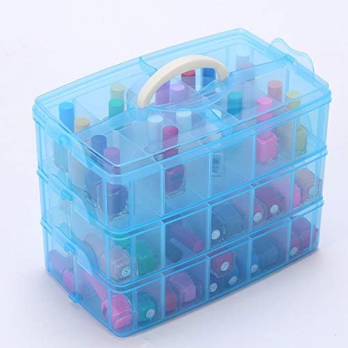 Sooyee Craft Storage Organizer, Hot Wheels Case, Sewing Box, 3-Tier Plastic - Image 2