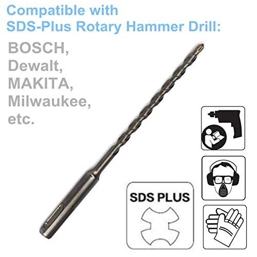 1PCS, 3/16" x 6", SDS Plus, Hammer Drill Bits, Rotary Hammer Drill Bits