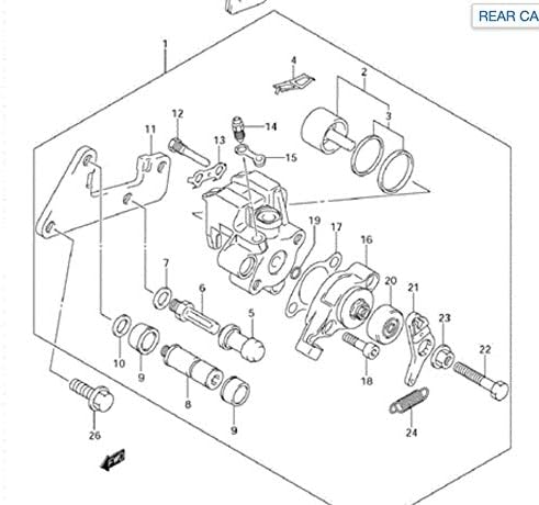 Rear Brake Caliper With Pads Fits Yamaha Banshee 350 YFZ350 (1987-2006)