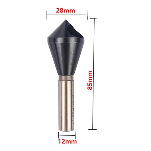 Cobalt Single End Countersink Drill Bits Set, TiAlN Coated 90 Degree Heavy Duty M35 Countersink Chamfer Tool for Metal, Stainless Steel, Copper, Wood, Fiberboard, 15-20MM