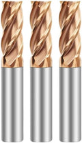 Metric Micrograin Carbide Square End Mill 4 Flute 6.0MM 3 PCS 【 ≈0.23622 inch】 HRC55° for Milling Alloy Steels Hardened Steel, Metal & More Mill Bits Sets for Professionals & DIYers