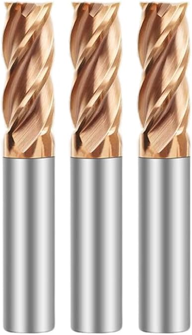 Metric Micrograin Carbide Square End Mill Set CNC Router Bits Metal Drill Bit 4 Flute 7.0MM 【 ≈0.27559 inch】 HRC55° for Milling Alloy Steels Hardened Steel, Metal Milling Cutter