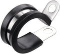 LOKMAN 20 Pack 3/16 Inch Stainless Steel Cable Clamp, Rubber Cushioned Insulated Clamp, Metal Clips, Tube Holder for Tube, Pipe or Wire Cord Installation
