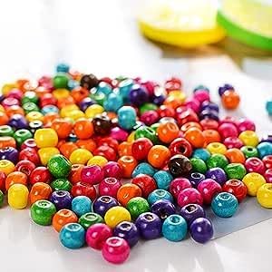 DAHI 600pcs Colorful Wooden Beads 10mm Round Wooden Loose Spacer Beads - Image 5