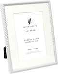 Isaac Jacobs 6x8 White Metal Rope Border Picture Frame, Horizontal & Vertical by IsaacJacobs