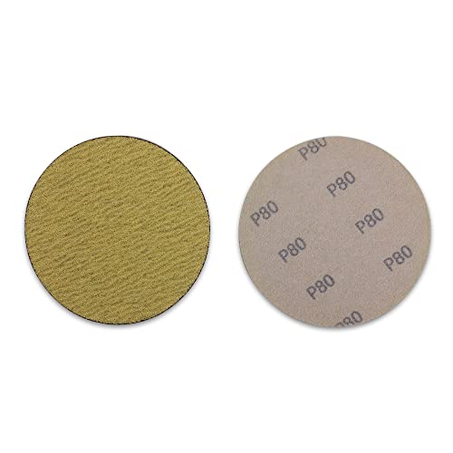 BHA 5" Inch No Hole Hook and Loop Sanding Discs for Orbital DA Sanders - 100 Pack (600 Grit)